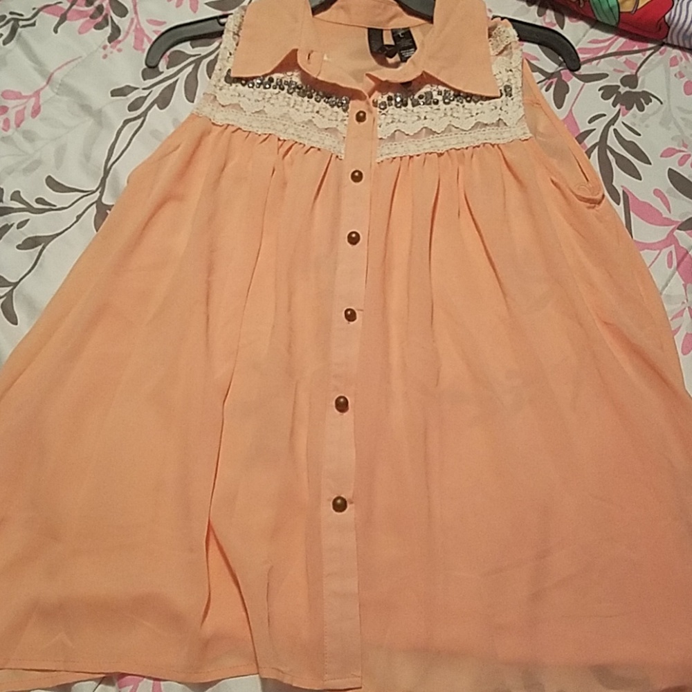 Flowy coral top